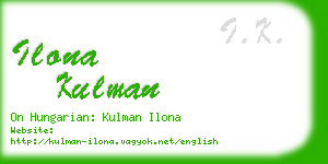 ilona kulman business card